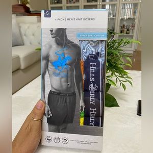 BEVERLY HILL POLO CLUB MEN’S 4 PACK KNIT BOXERS SIZE S